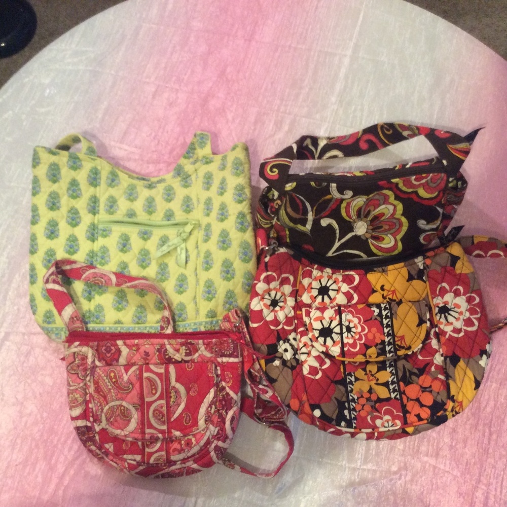 lot of 4 Vera Bradley Tote Purse Handbag vintage patterns